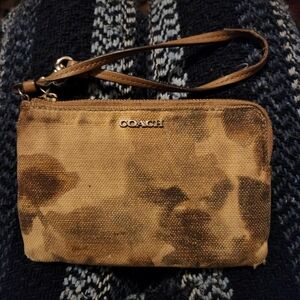 Coach canvas wristlet